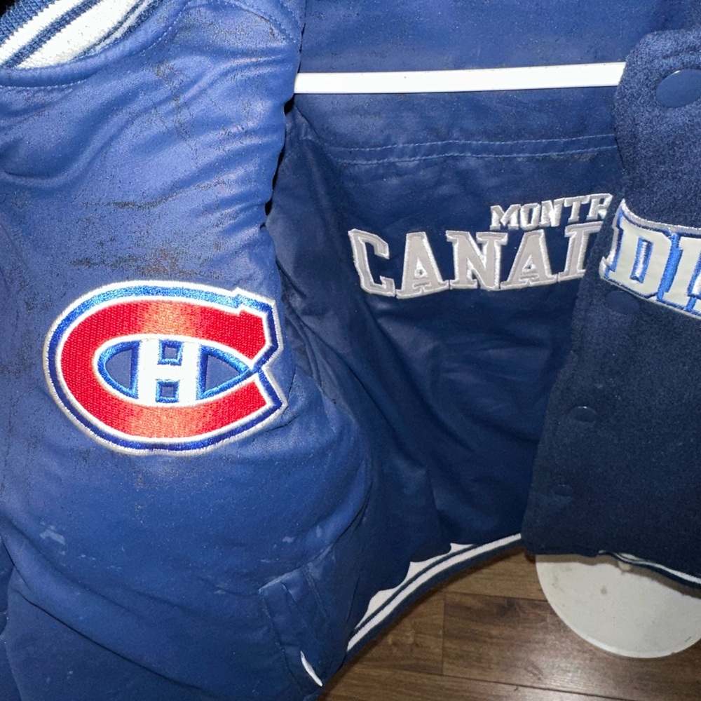 Blue and White Kids Varsity Jacket - Picture 3 of 6